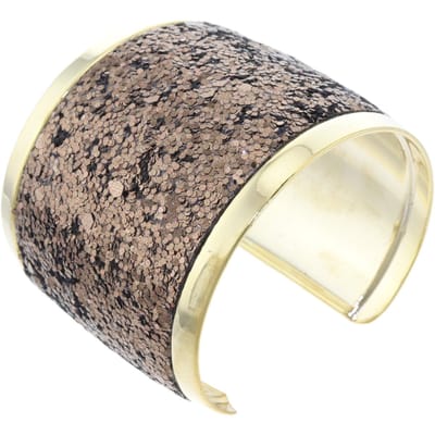 Behave – Bangle – Bruin – Goudkleurig – Glitterafwerking – Statement – Nikkelvrij
