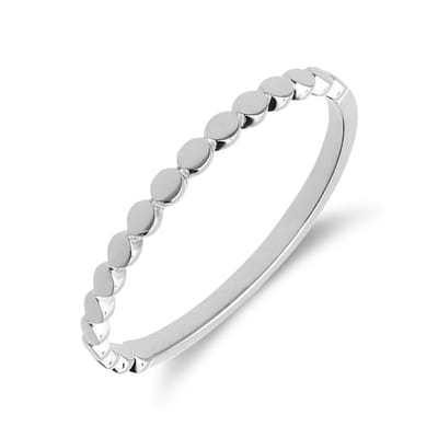 Lucardi Dames 14 karaat witgouden ring bolletjes - Ring - 14 Karaat Goud - Zilver - 15.50 / 49 mm