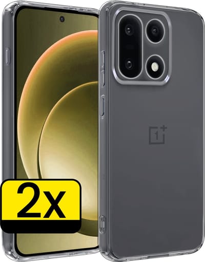 Hoesje - 2 Stuks - Geschikt voor OnePlus 15 - Sterk & Shockproof - Case Siliconen - Back Cover - Telefoon Hoes - Telefoonhoesjes - Transparant