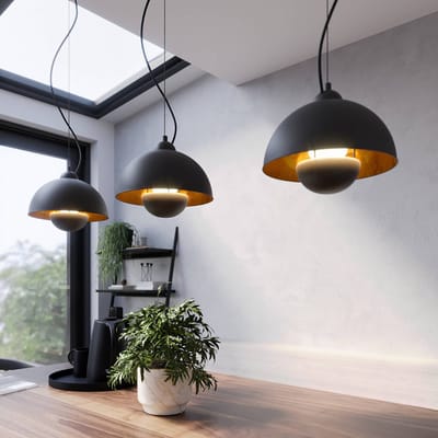 Lindby - hanglamp - 3lichts - metaal - E27 - zwart, goud