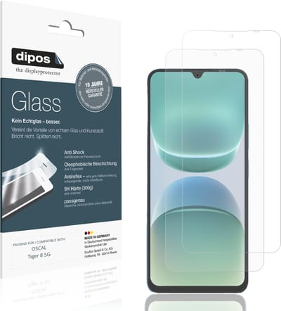 dipos – 2x Matte Pantserfolie geschikt voor OSCAL Tiger 8 5G | 9H Screenprotector
