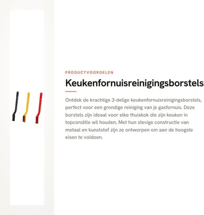 Dailygoods- Keukenfornuisreinigingsborstels 3-delig - Kachelreinigingsborstel - Gasfornuisreiniger - Metaal/Kunststof - Lichtgewicht - Voor thuiskeukenreiniging - Reinigingsborstels