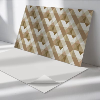Wallfluent Vinyl Wandpaneel - Geometrie in aardtinten Zelfklevend Muurpaneel - 100 cm x 50 cm - Beige Vinyl Wandpaneel - 1 stuk - Rechthoekig Wandbekleding Vinyl - Texturen Wandpaneel - Vinyl Wandbekleding - Wandpaneel Keuken en Badkamer