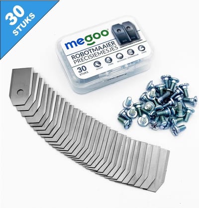 Mesjes voor Husqvarna automower - reservemessen voor Gardena robotmaaier - 30st - RVS - plastic box - Megoo®