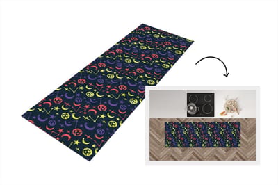 Keukenloper - Loper keuken - Sterren - Planeten - Design - 150x50 cm - Keukenloper vinyl