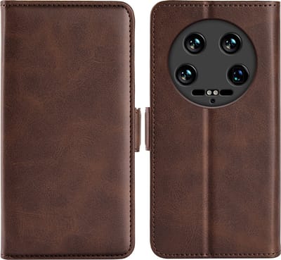 MobyDefend Hoesje - Geschikt voor Xiaomi 14 Ultra - Luxe Wallet Book Case (Sluiting Zijkant) - Bruin