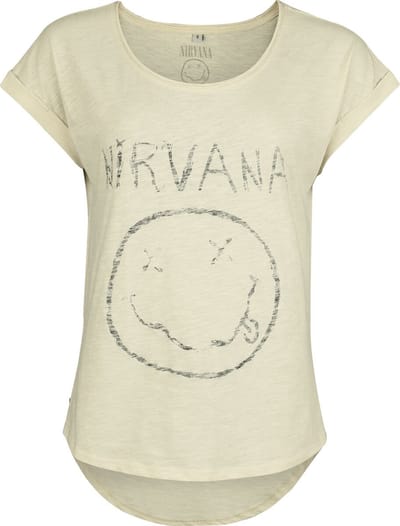 Nirvana T-shirt - Smiley - XS tot XXL - voor Vrouwen - zand