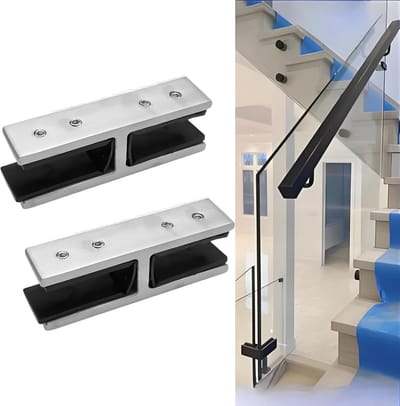 Glazen Hek Klem - Balustrade Beugel - Glaspanelen Bevestigen - 180 Graden Hoek - 65 x 65 x 25 cm