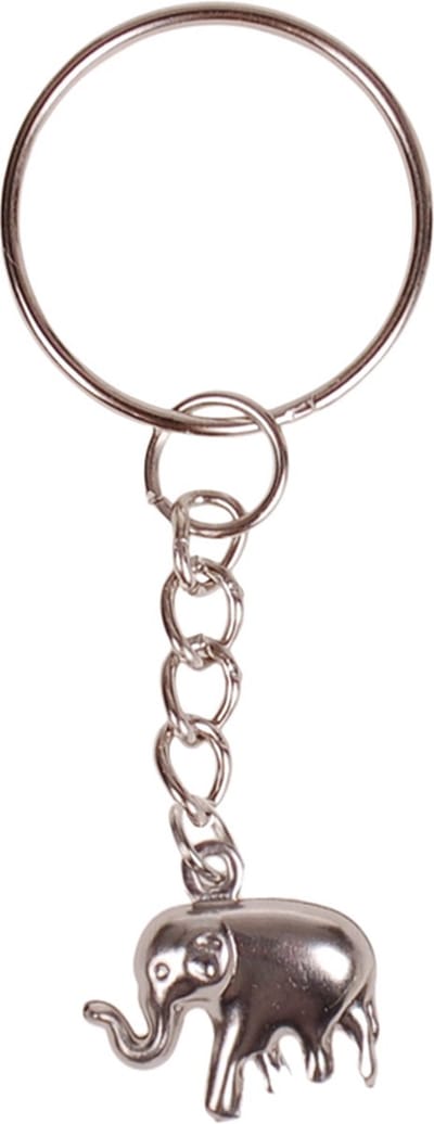 Sleutelhanger - Hangertje Olifant zilverkleurig 1,5cm