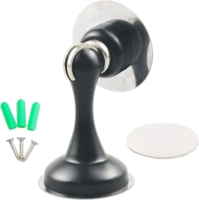 Magnetische Deurstopper - Deurhouder Deurklem - Deuren Open Houden - Zonder Boren Installeren - 56 cm Diameter - Zwart