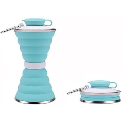 500ml Siliconen Opvouwbare Waterfles Draagbare Opbergruimte Reizen Outdoor Beker Met Deksel Sport Opvouwbaar Wandelen Koffie Drinkmok 500ml