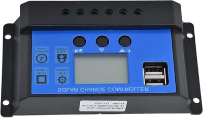 Zonne Laadregelaar - LCD Display - Energie Beheer - Automatische Identificatie - 12V 24V - Grijs