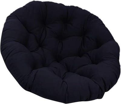 Rond Hangkussen - Eivormig Zitkussen - Buiten Ontspannen - Afneembare Hoes - 40 x 40 cm - Zwart