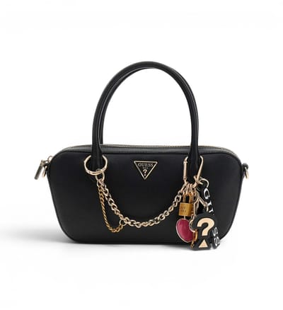 GUESS handtas schoudertas Davina Satchel Black zwart