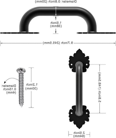 Robuuste 9.7 inch Stalen Deurhendel voor Schuifdeuren, Garagedeuren en Poorten, Inclusief Installatiemateriaal, Eenvoudig te Monteren