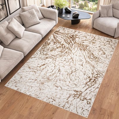 Tapiso Hera Vloerkleed Beige Creme Woonkamer Modern Tapijt Maat- 140x200