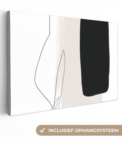 Canvas schilderij 30x20 cm - Wanddecoratie Verf - Line art - Abstract - Muurdecoratie woonkamer - Slaapkamer decoratie - Kamer accessoires - Schilderijen op canvas