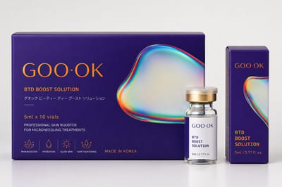 Korean Skincare Professional Exosome Skin Booster Serum – Box met 10 x 5 ml ampoules met next-generation peptide technologie voor anti-aging, skin tightening, verfijnde poriën, gladdere huid en glow effect voor professionele microneedling behandeling