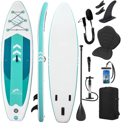 Dailygoods- Paddleboard Opblaasbaar - 320 cm x 82 cm x 15 cm - Ergonomisch Handvat - Barometer - Multifunctioneel Koord - Ultragrote Rugzak - SUP