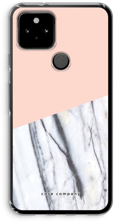 Case Company® - Hoesje geschikt voor Google Pixel 5 hoesje - A touch of peach - Soft Cover Telefoonhoesje - Bescherming aan alle Kanten en Schermrand