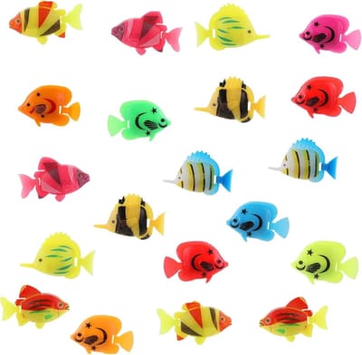 SnelShoppen - 20 Stuks Kunstmatige Vissen voor Aquaria, Realistische Plastic Vissen Ornamenten, Tropische Vissen Decoraties voor Onderwaterlandschappe