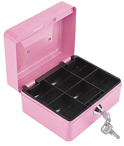 Mini Home Safe - Draagbare Stalen Kluis met Sleutels voor Contanten en Munten - Veiligheidsbox voor Thuis