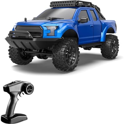Voiture télécommandée, 1:16 Voiture télécommandée 4WD pour enfants garçons filles 2,4 GHz rechargeable haute vitesse 1 Battery bleu