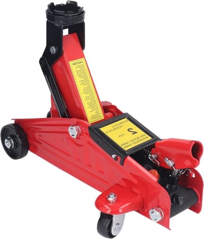 Vloerkrik Hydraulisch - Autokrik Verstelbaar - Auto Onderhoud - Draaibare Wielen - 2 Ton Hefvermogen - Zwart