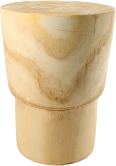 DKNC - Bijzettafel rond Micki - Paulowniahout - 28x28x38cm - Beige