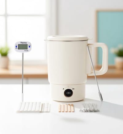Maison Elara Elektrische wassmelter voor kaarsen maken - 800 ml met accessoires