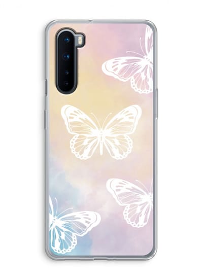 Case Company® - Hoesje geschikt voor OnePlus Nord hoesje - White butterfly - Soft Cover Telefoonhoesje - Bescherming aan alle Kanten en Schermrand