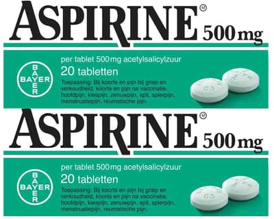 Aspirine 500 mg - 2 x 20 tabletten - Voordeelverpakking