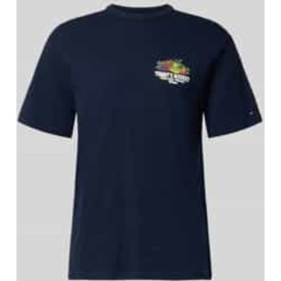 Tommy Jeans T-shirt Tjm Rlx Novelty Ss Tee Dm0dm22512 C1g Dark Night Navy Mannen Maat - L