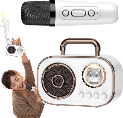 Set en luidspreker, karaoke-machine met microfoons, draadloze luidspreker met microfoon, oplaadbare audiobenodigdheden met lange levensduur