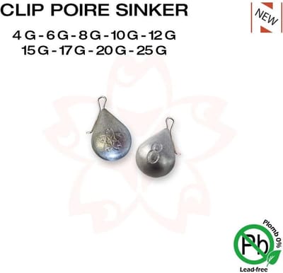 Sakura Lood Clip Poire Sinker - Maat : 6g (5 pcs)