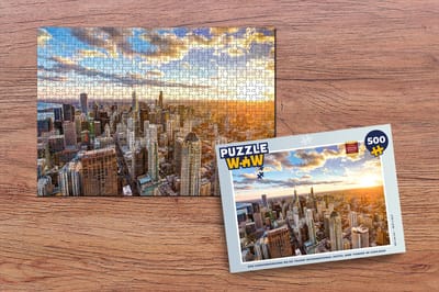 Puzzel Een zonsondergang bij de Trump International Hotel and Tower in Chicago - Legpuzzel - Puzzel 500 stukjes