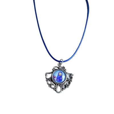 2 Love it Matroesjka - Ketting - 45 - 50 cm - Leer - Blauw