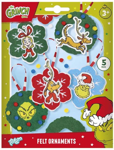 The Grinch - Totum vilten hangers maken - home deco knutselset versiering knutselen - creatief speelgoed jongens en meisjes