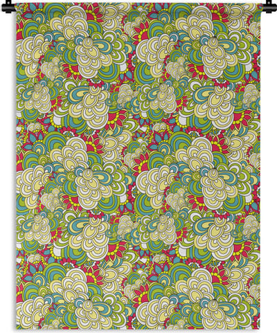 Wandkleed - Wanddoek - Patronen - Bloemen - Lente - 150x200 cm - Wandtapijt