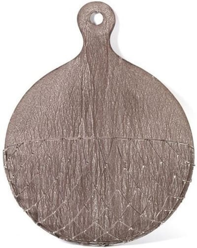 ZoeZo Design - Metalen wanddecoratie - hangmand - opbergmand - wandrek - keuken opberger - woondecoratie - sober - stoer - industrieel - Ø 47 cm