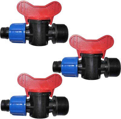 Slang Afsluiters - Kraantjes Set - Druppelirrigatie Aanleggen - 3 Stuks Set - 16x26mm 4 Bar - Zwart