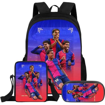 3-delige Set Rugzak L-Lamin Yamal Kinderen Student School Voetbalster Rugzak Beste Cadeau Schoudertas Etui's Boekentas