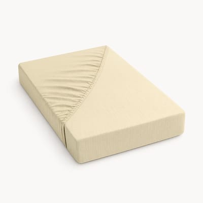 HappyBed Hoeslaken Off white - 160x200 cm - Verfijnd jerseykatoen - Ademend katoen - Perfecte pasvorm