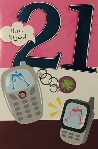 Luxe Wenskaart 21 Jaar - Verjaardagskaart - Leeftijdskaart - Verjaardag - Jarig - Leeftijd 21 Jaar - Art Of Cards - Numbers - Kaart - 66842 - 8710577833575 - Geburtstag - Birthday - Anniversaire - Gratis Verzonden - Hoge Afnamekortingen