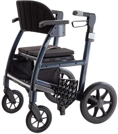 Triumph Prestige - 2-in-1 Rolstoel/rollator - Inklapbaar - Stevig - Midnight Blue