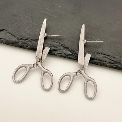 Boucles d'oreilles créatives mode rétro nouvelles ciseaux pour femmes personnalisées Hip Hop Rock Fête Cadeau de vacances Boucles d'oreilles Halloween black