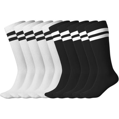Lidl 10 Paar sportsokken (Gestreept/wit/zwart, 35-38)