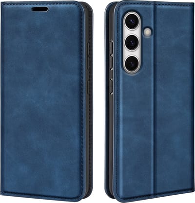 MobyDefend Hoesje - Geschikt voor Samsung Galaxy S24 FE - Luxe Wallet Bookcase (Magnetische Sluiting) - Blauw