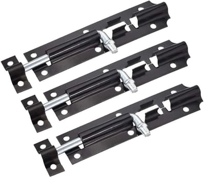 Allecto - Zwarte Klink Catch - Heavy Duty - Tuinpoort Beveiliging - 4 Inch - Schuurdeur Vergrendeling - Stevige Bout - Geschikt voor Buiten
