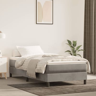 vidaXL - Pocketveringmatras - medium - 120x190x20 - cm - fluweel - lichtgrijs
